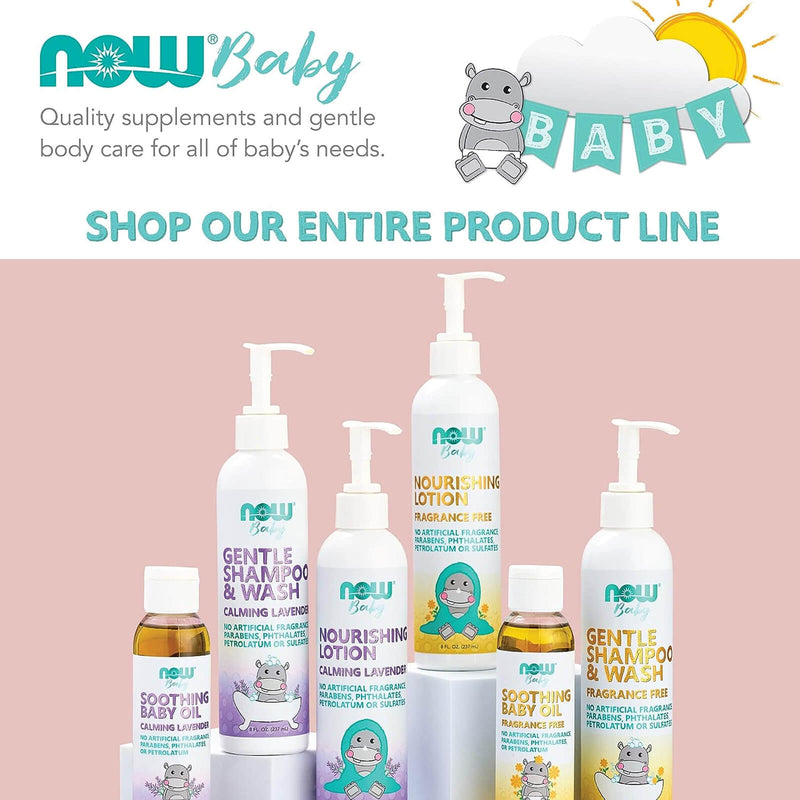 Now Foods Gentle Baby Shampoo & Wash, Fragrance Free, 8 Oz - DailyVita