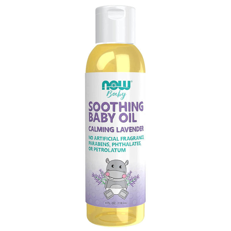 CLEARANCE! NOW Foods Soothing Baby Oil, Calming Lavender 4 oz, BEST BY 02/2025