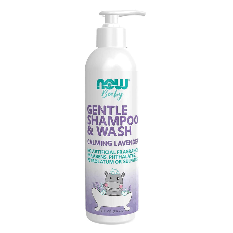 CLEARANCE! Now Foods Gentle Baby Shampoo & Wash, Calming Lavender, 8 Oz, BEST BY 03/2025