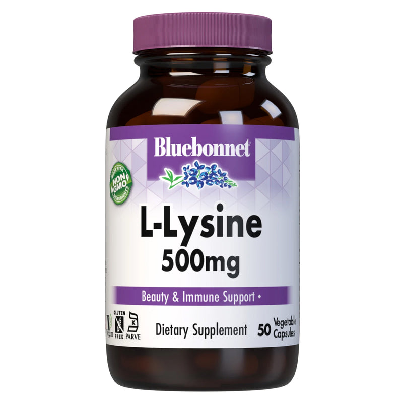 CLEARANCE! Bluebonnet L-Lysine 500 mg 50 Veg Capsules, BEST BY 01/2025