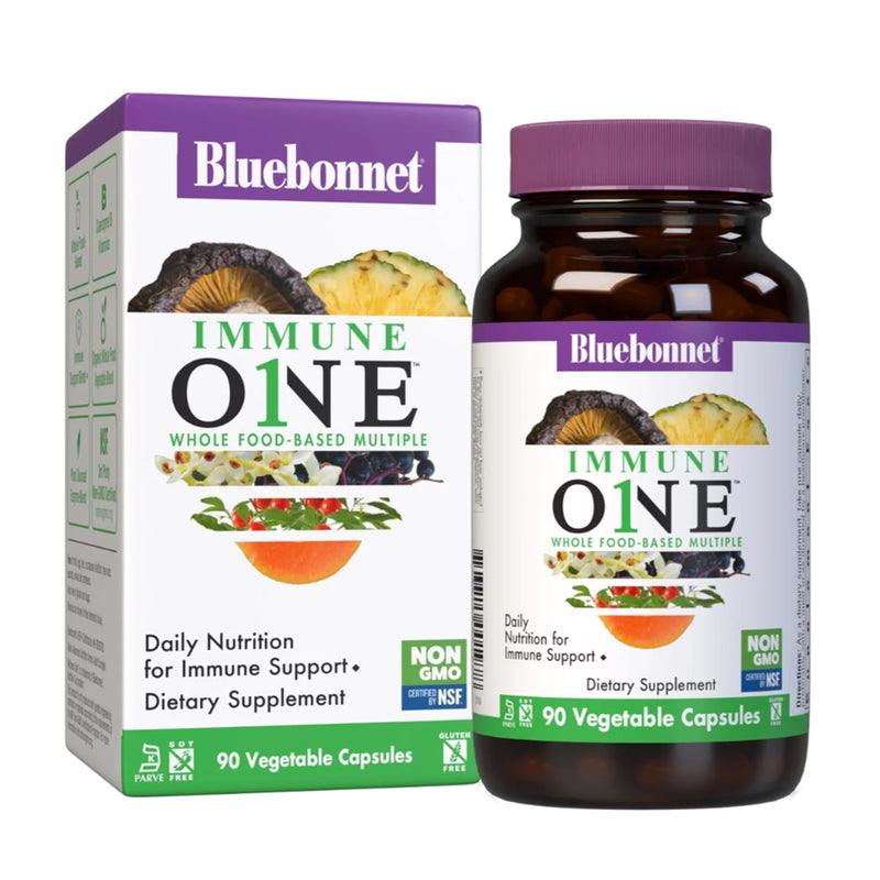 CLEARANCE! Bluebonnet IMMUNE ONE™ WHOLE FOOD-BASED MULTIPLE, 90 Vegetarian Capsules - SUPER DEAL!, BEST BY 02/2025