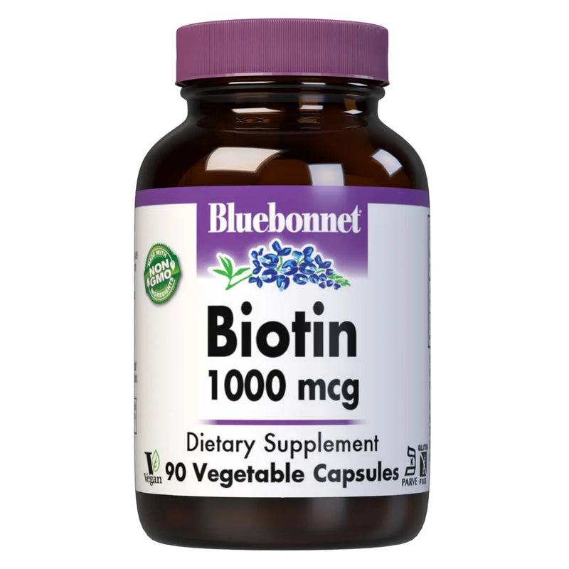 CLEARANCE! Bluebonnet Biotin 1000 mcg 90 Veg Capsules, BEST BY 11/2024