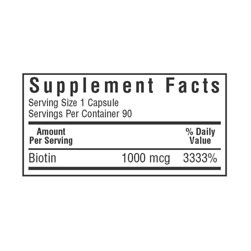 CLEARANCE! Bluebonnet Biotin 1000 mcg 90 Veg Capsules, BEST BY 11/2024