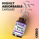 Bluebonnet Vitamin C, D3 & Zinc 50 Vegetable Capsules - DailyVita