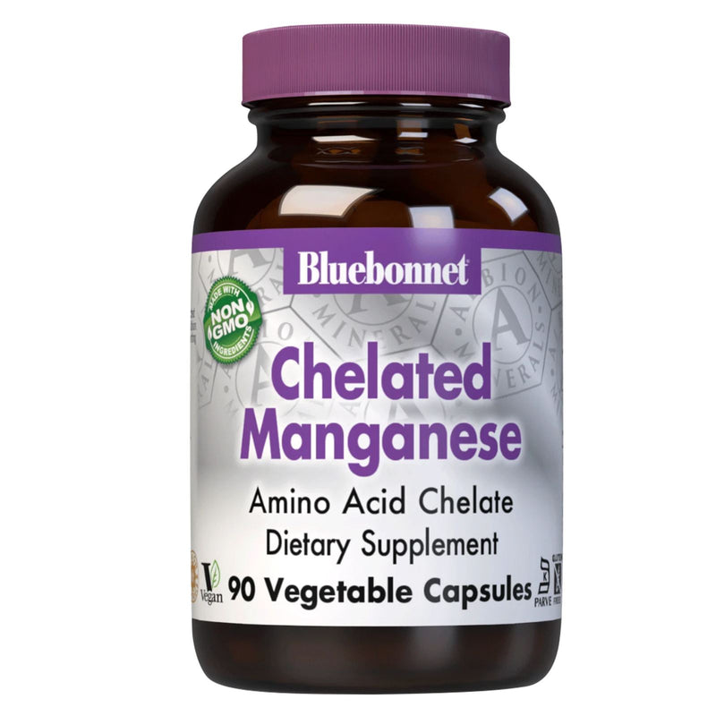 CLEARANCE! Bluebonnet Chelated Manganese 10 mg 90 Veg Capsules, BEST BY 11/2024