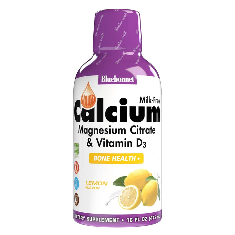 CLEARANCE! Bluebonnet Liquid Calcium Magnesium Citrate Lemon 16 fl oz, BEST BY 02/2025