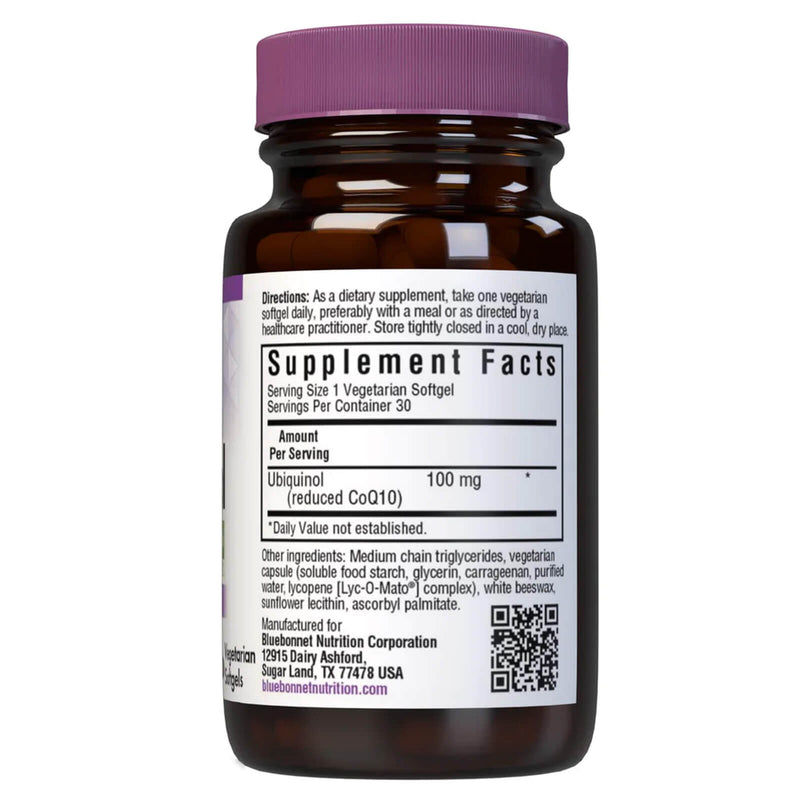 CLEARANCE! Bluebonnet Cellular Active CoQ10 Ubiquinol 100 mg 30 Vegetarian Softgels, BEST BY 11/2025 - DailyVita