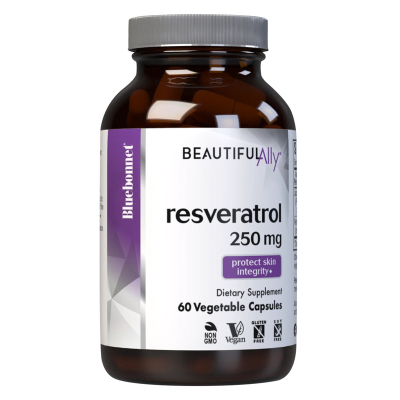 CLEARANCE! Bluebonnet Beautiful Ally Resveratrol 250 mg 60 Veg Capsules, BEST BY 12/2025 - DailyVita