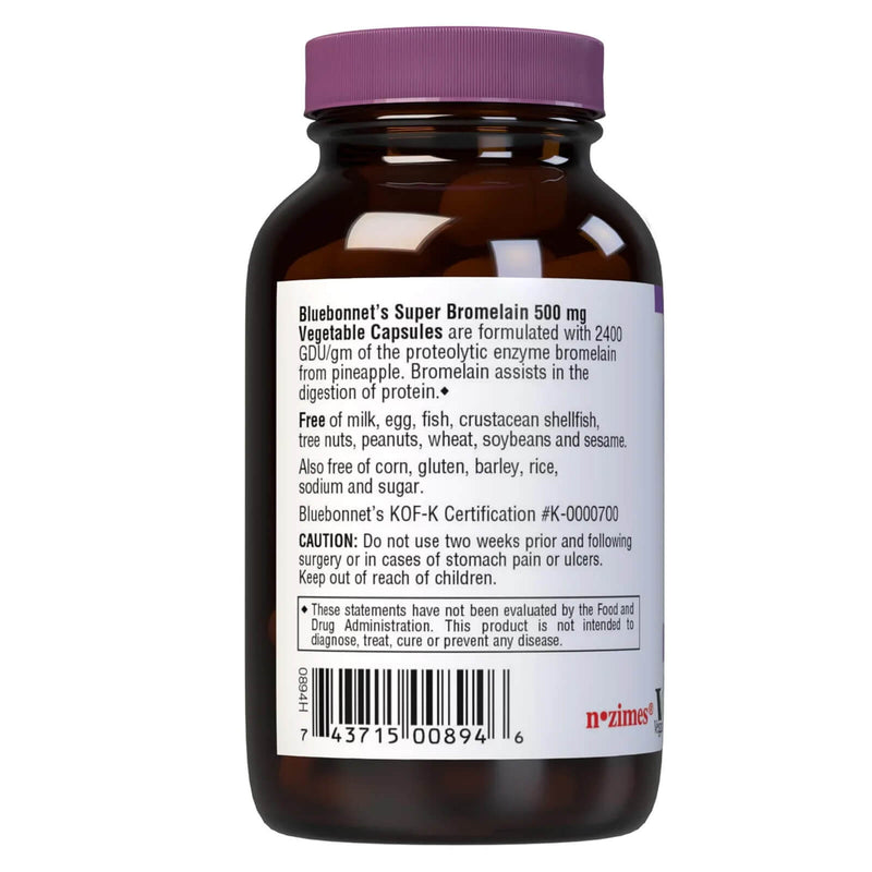 CLEARANCE! Bluebonnet Super Bromelain 500 mg 60 Veg Capsules, BEST BY 02/2025