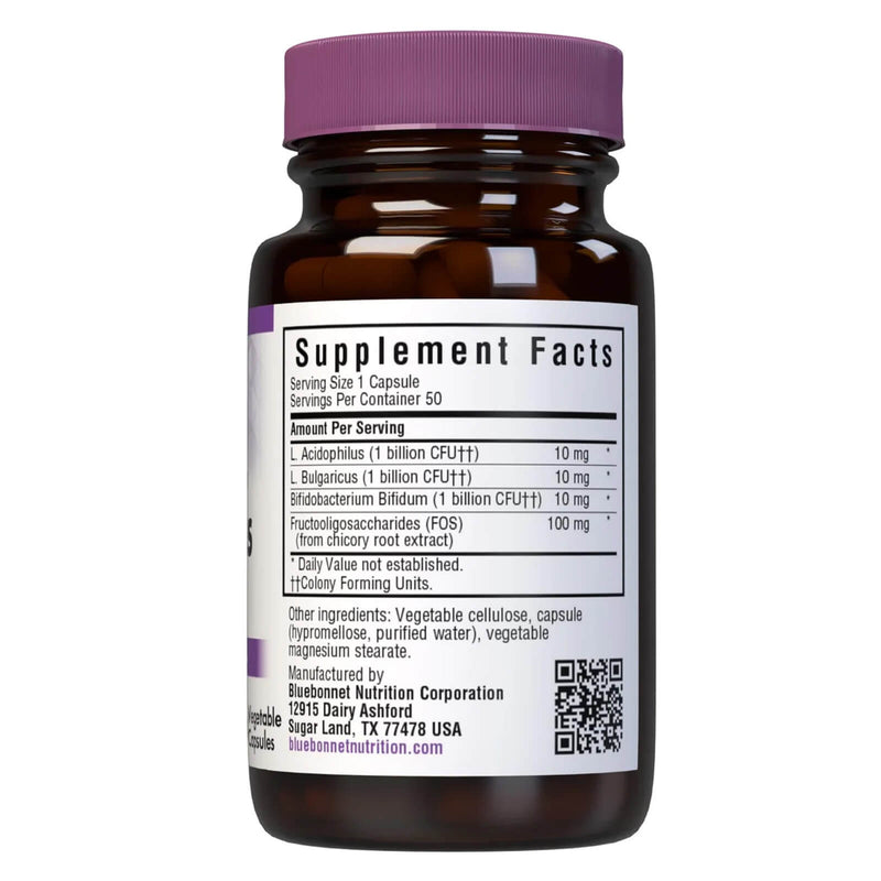 CLEARANCE! Bluebonnet Milk-Free Probiotic Acidophilus & Fos 50 Veg Capsules, BEST BY 12/2025 - DailyVita