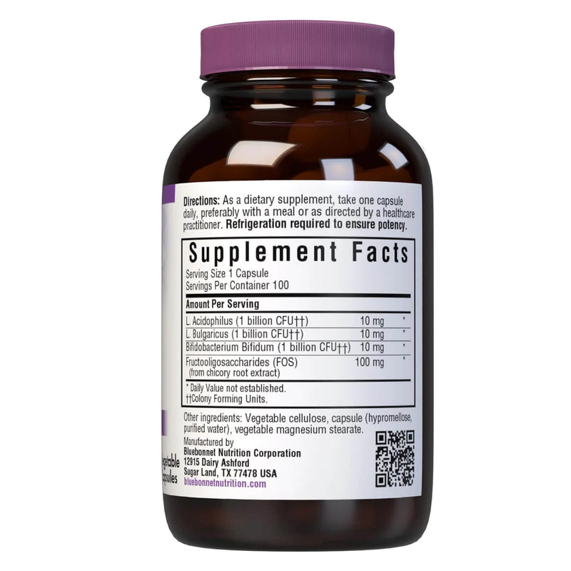 CLEARANCE! Bluebonnet Milk-Free Probiotic Acidophilus & Fos 100 Veg Capsules, BEST BY 12/2025 - DailyVita