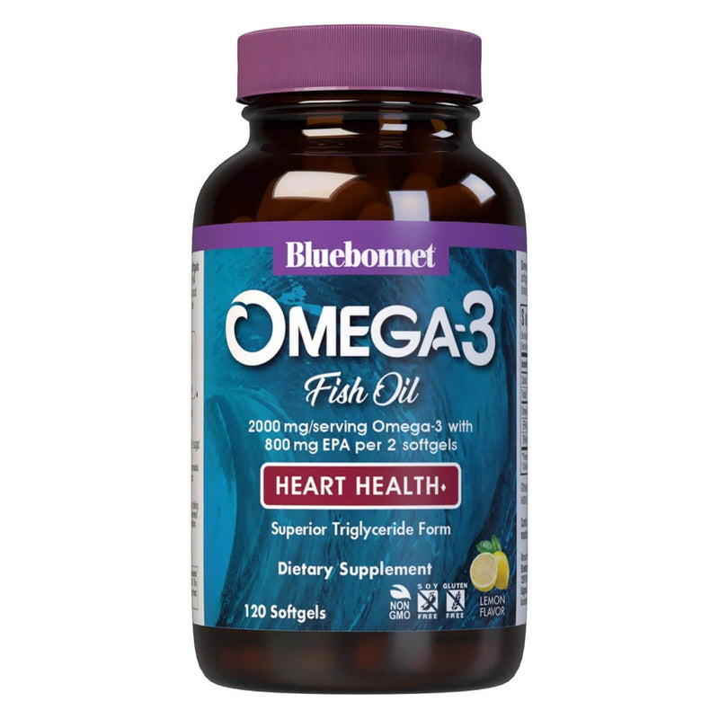 CLEARANCE! Bluebonnet Omega-3 Heart Formula 60 Softgels, BEST BY 02/2025