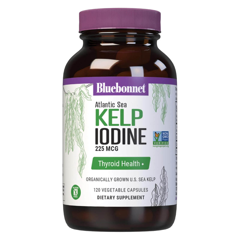 Bluebonnet Atlantic Sea Kelp Iodine 225 mcg 120 Vegetable Capsules