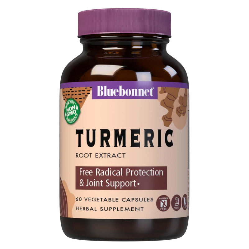 CLEARANCE! Bluebonnet Turmeric Root Extract 60 Veg Capsules, BEST BY 02/2025