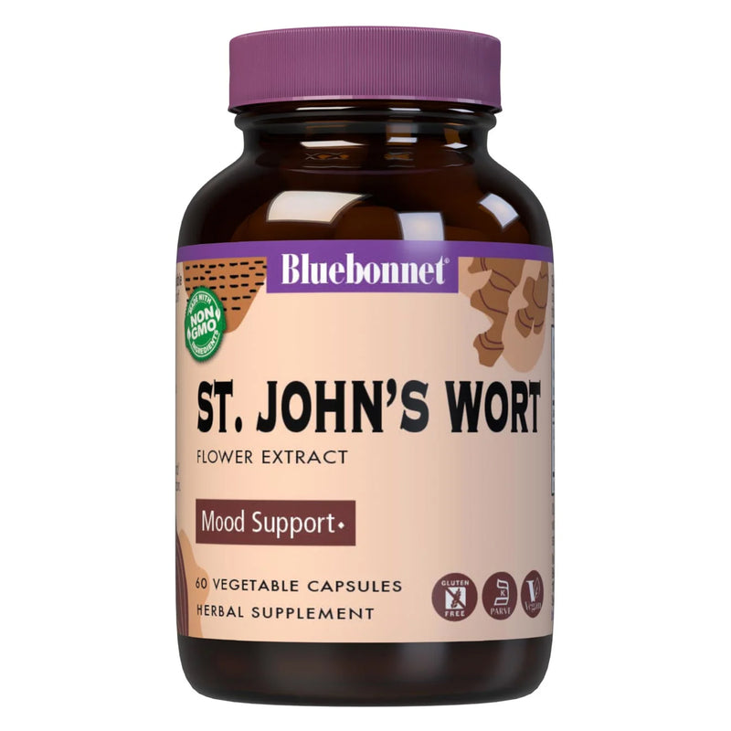 CLEARANCE! Bluebonnet St. John'S Wort Flower Extract 60 Veg Capsules, BEST BY 01/2026 - DailyVita