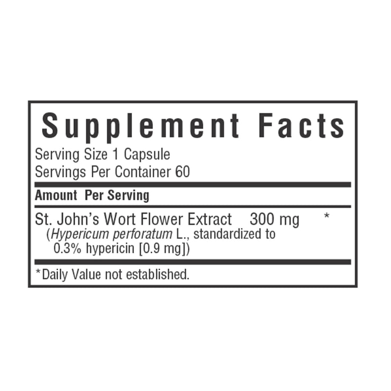 CLEARANCE! Bluebonnet St. John'S Wort Flower Extract 60 Veg Capsules, BEST BY 01/2026 - DailyVita