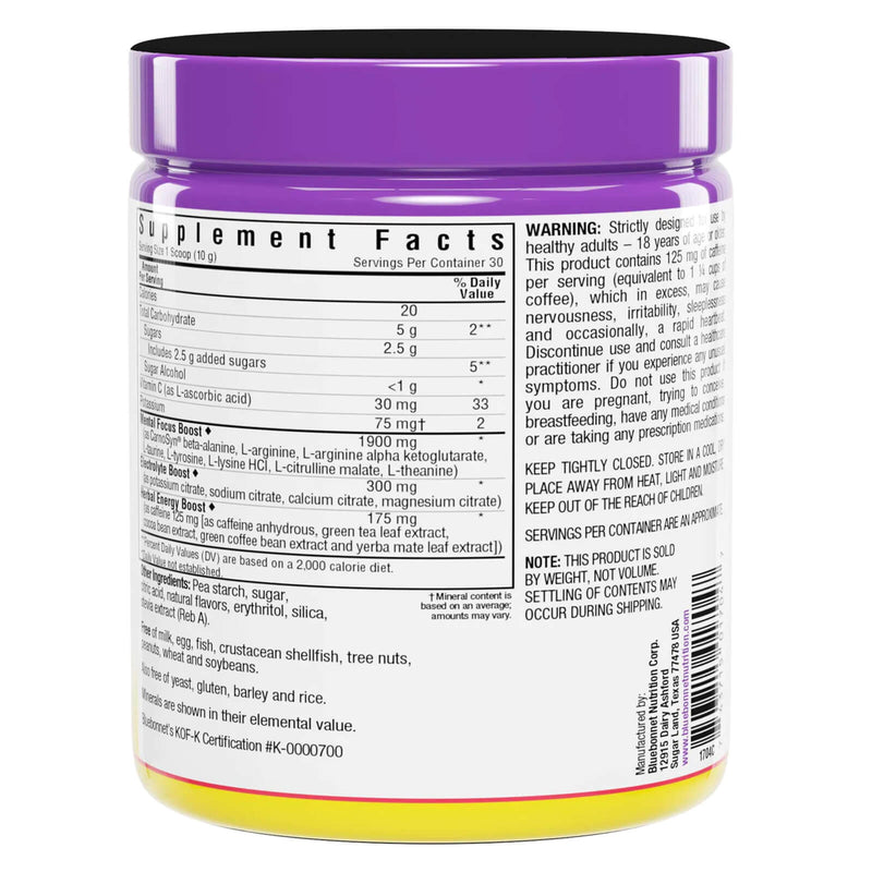 CLEARANCE! Bluebonnet Simply Energy Lemon 10.58 oz Powder, BEST BY 07/2024 - DailyVita
