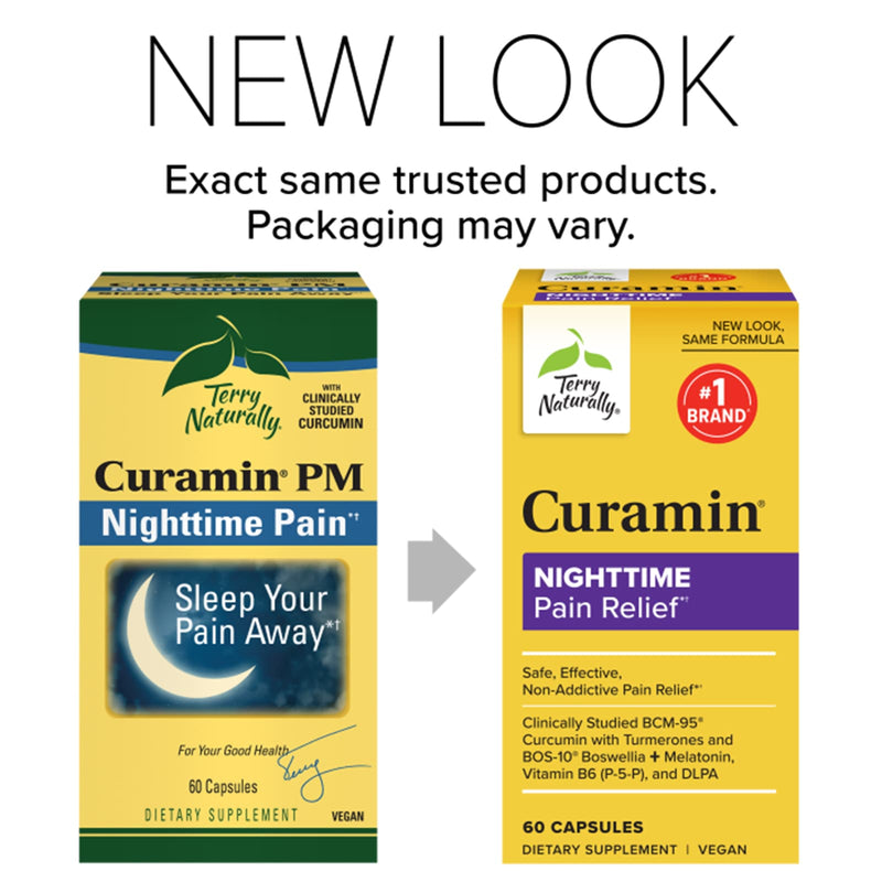CLEARANCE! Terry Naturally Curamin NIGHTTIME Pain Relief - Curamin PM - 60 Caps, BEST BY 11/2025 - DailyVita