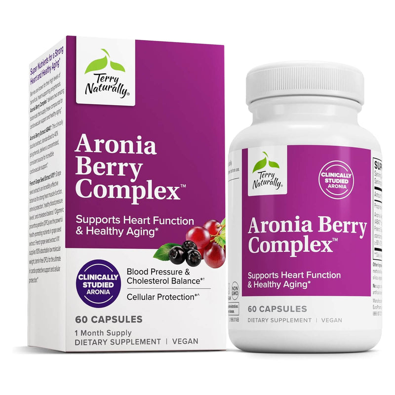 CLEARANCE! Terry Naturally Aronia Berry Complex - Antioxidant Protection for Healthy Aging and Heart Function 60 Caps, BEST BY 09/2025 - DailyVita