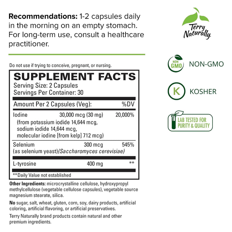 CLEARANCE! Terry Naturally Thyroid Care PLUS Selenium 60 Caps, BEST BY 02/2026 - DailyVita