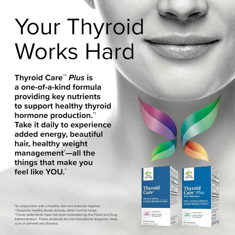 Terry Naturally Thyroid Care PLUS Selenium 60 Caps - DailyVita