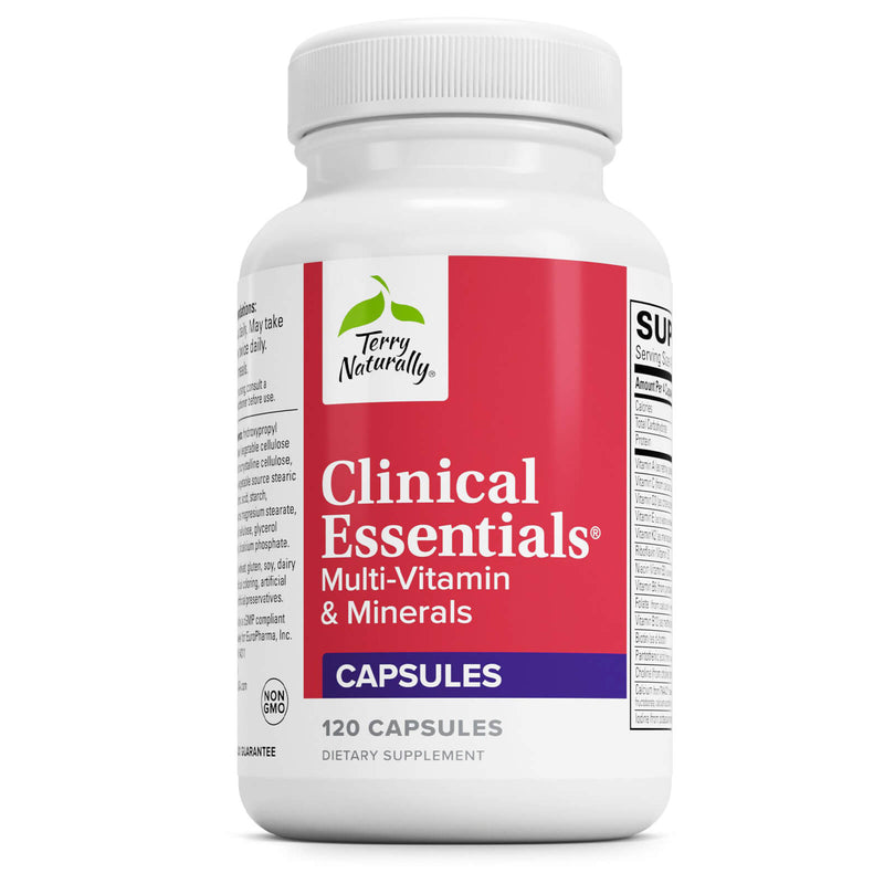 Terry Naturally Clinical Essentials Multi-Vitamin & Minerals - 30 Premium Nutrients 120 Caps - DailyVita