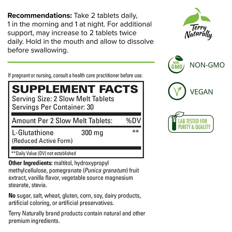 CLEARANCE! Terry Naturally Clinical Glutathione 60 Slow-Melt Tabs, BEST BY 03/2026 - DailyVita