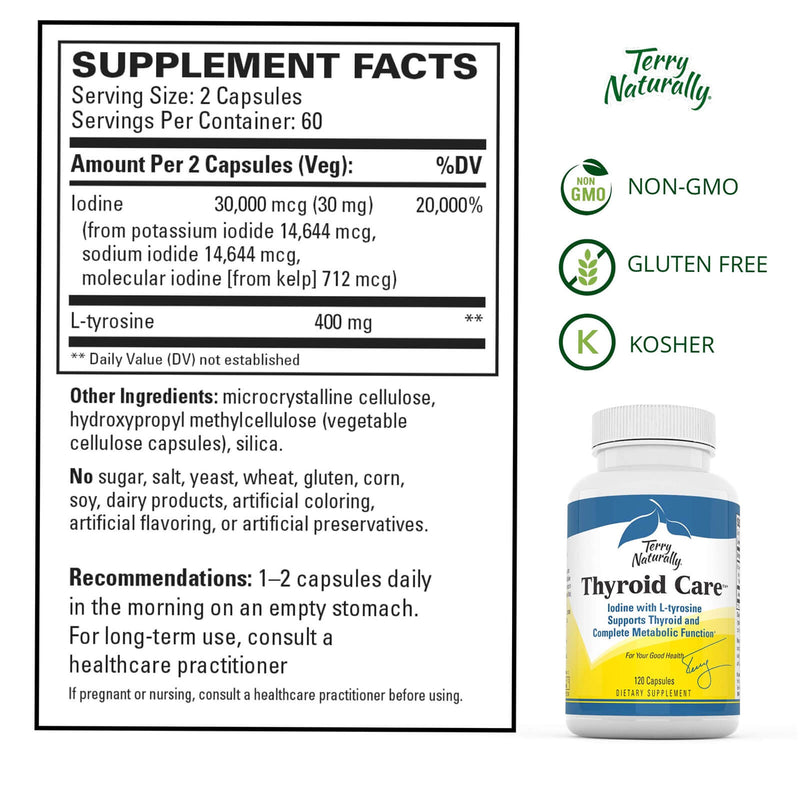 CLEARANCE! Terry Naturally Thyroid Care 120 Caps, BEST BY 02/2025