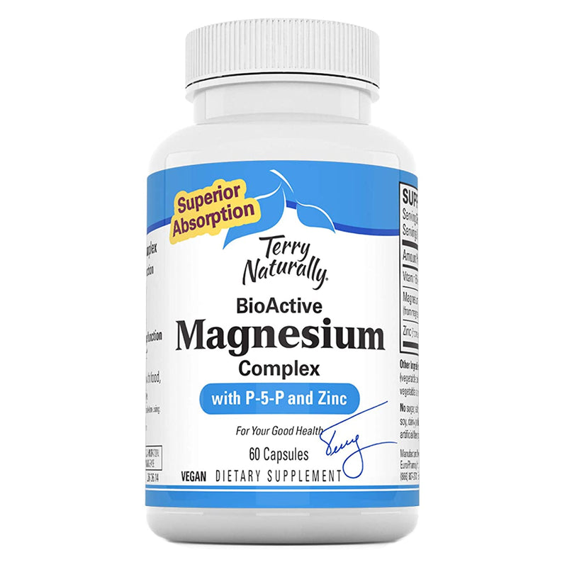 CLEARANCE! Terry Naturally BioActive Magnesium Complex 60 Caps, BEST BY 12/2024