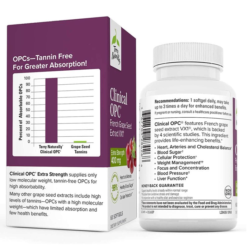 Terry Naturally Clinical OPC Extra Strength - 400 mg 60 Softgels - DailyVita