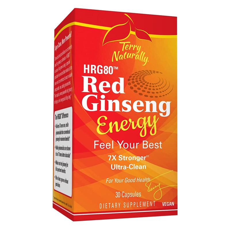 CLEARANCE! Terry Naturally HRG80TM Red Ginseng Energy 30 Caps, BEST BY 10/2025 - DailyVita