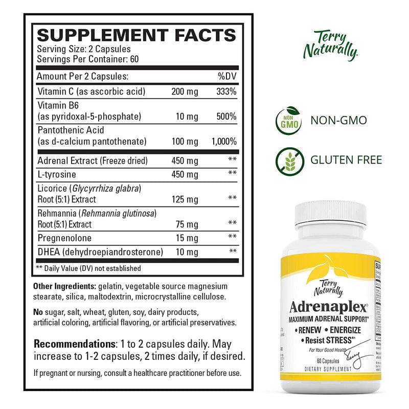 CLEARANCE! Terry Naturally Adrenaplex 60 Caps, BEST BY 12/2025 - DailyVita
