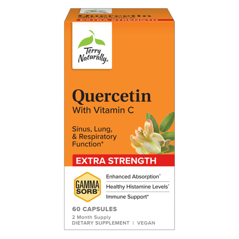 CLEARANCE! Terry Naturally Quercetin with Vitamin C Extra Strength 60 Capsules, BEST BY 02/2025