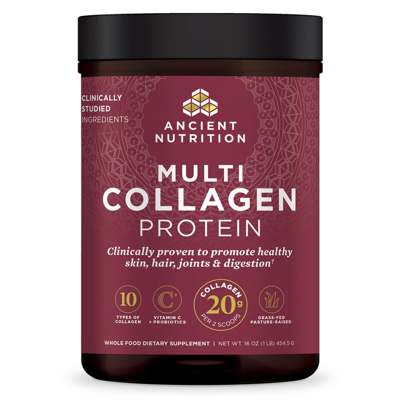 Ancient Nutrition, Multi Collagen, Protein, Pure, 45 Servings, 16 oz (454.5 g) - DailyVita