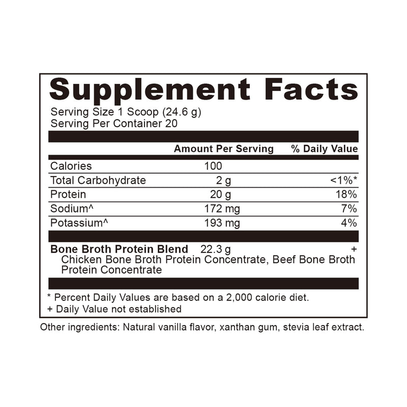 Ancient Nutrition, Bone Broth Protein, Vanilla, 20 Servings, 17.4 oz (492 g) - DailyVita
