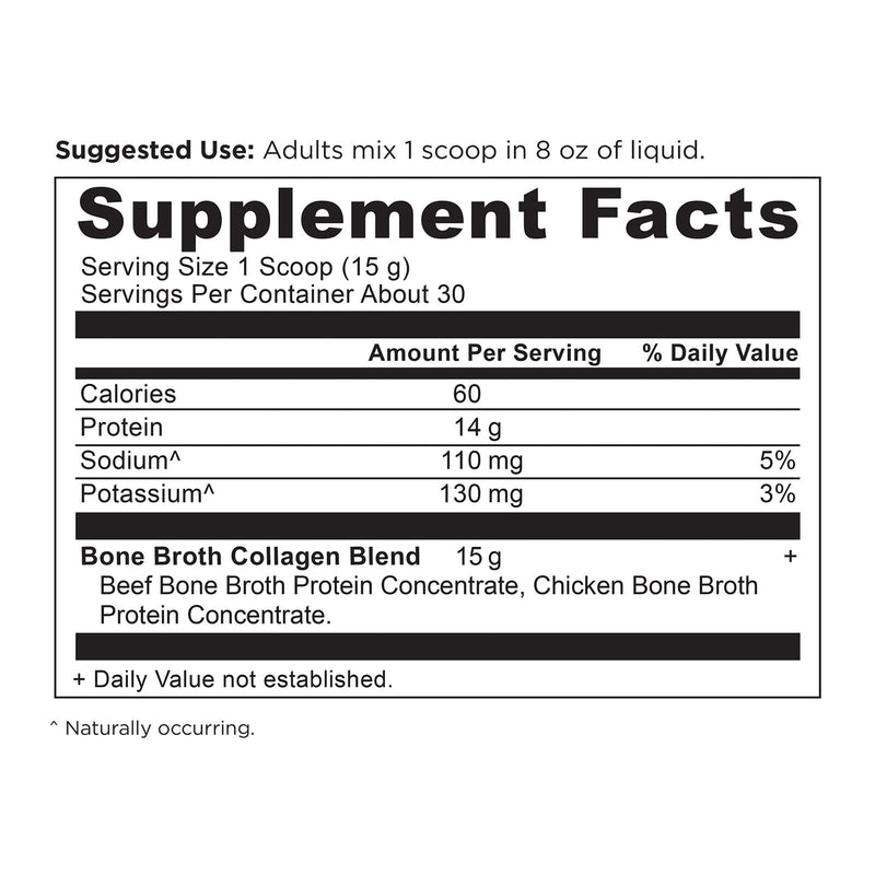 Ancient Nutrition, Bone Broth Collagen, Pure, 30 Servings, 15.9 oz (450 g) - DailyVita