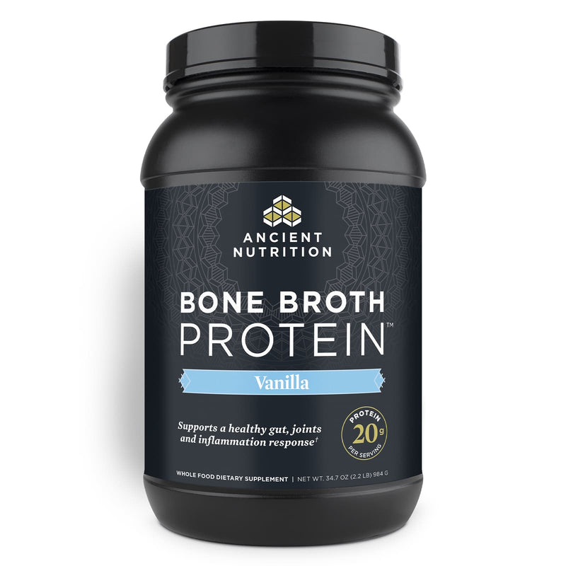 Ancient Nutrition, Bone Broth Protein, Vanilla, 40 Servings, 34.71 oz (984 g) - DailyVita