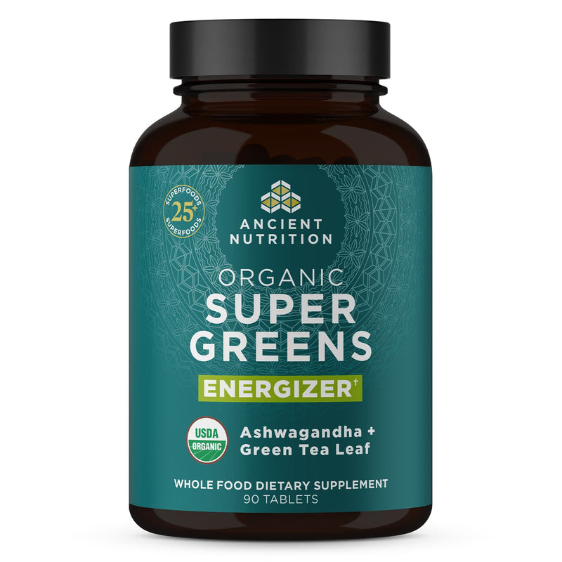 Ancient Nutrition, Organic Super Greens, Energizer, Tablet, 90ct - DailyVita