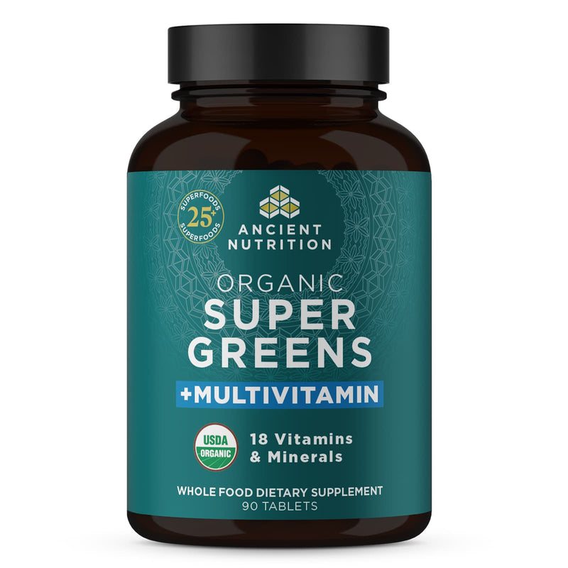 Ancient Nutrition, Organic Super Greens + Multivitamins, Tablet, 90ct - DailyVita