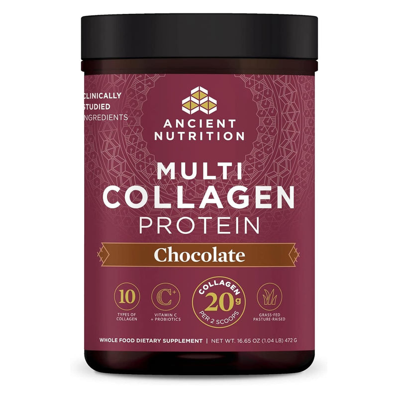 Ancient Nutrition, Multi Collagen, Protein, Chocolate, 40 Servings, 16.7 oz (472 g) - DailyVita