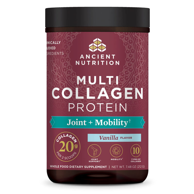 Ancient Nutrition, Multi Collagen, Protein, Joint + Mobility, Vanilla, 20 Servings, 7.5 oz (212 g) - DailyVita