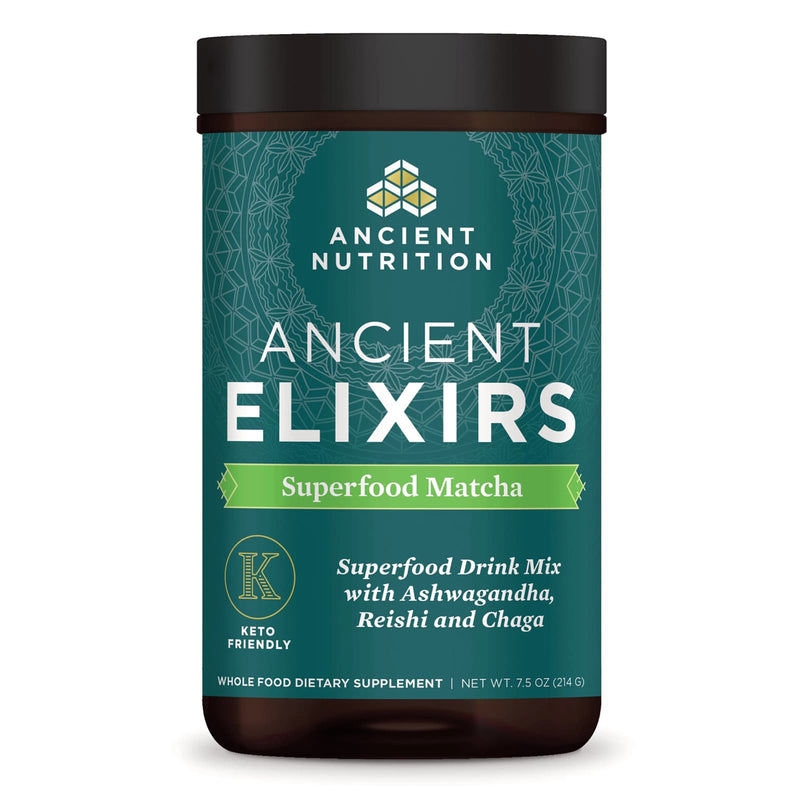 Ancient Nutrition, Ancient Elixir, Matcha, 20 Servings, 7.5 oz (214 g) - DailyVita