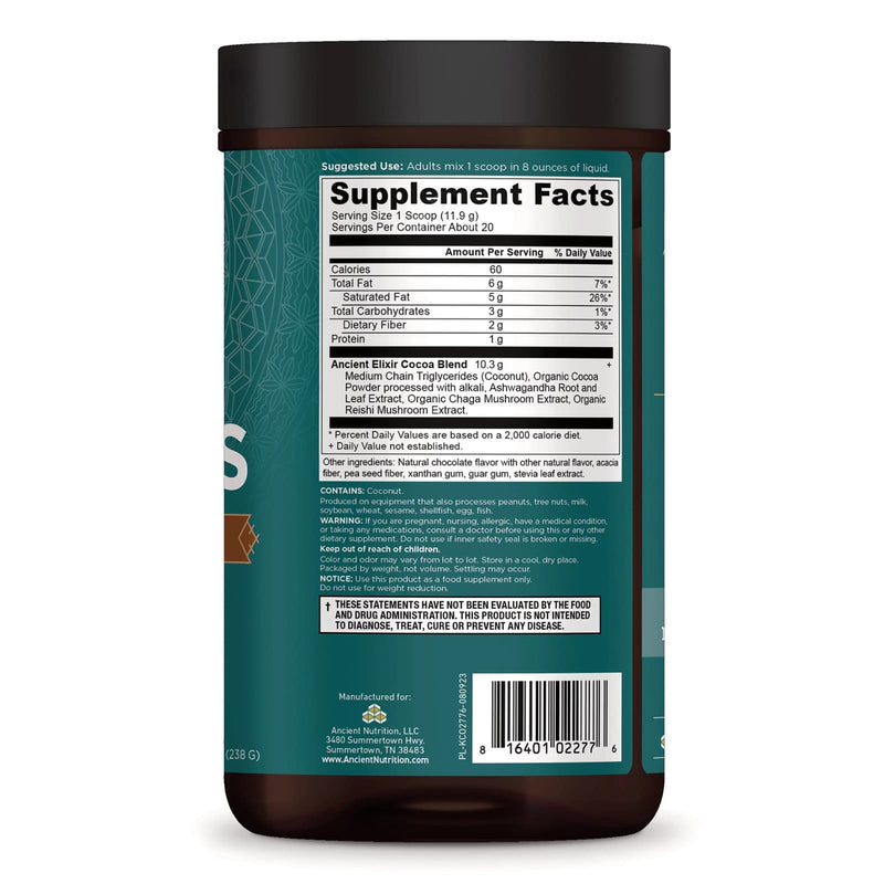 Ancient Nutrition, Ancient Elixir, Cocoa, 20 Servings, 8.4 oz (238 g) - DailyVita