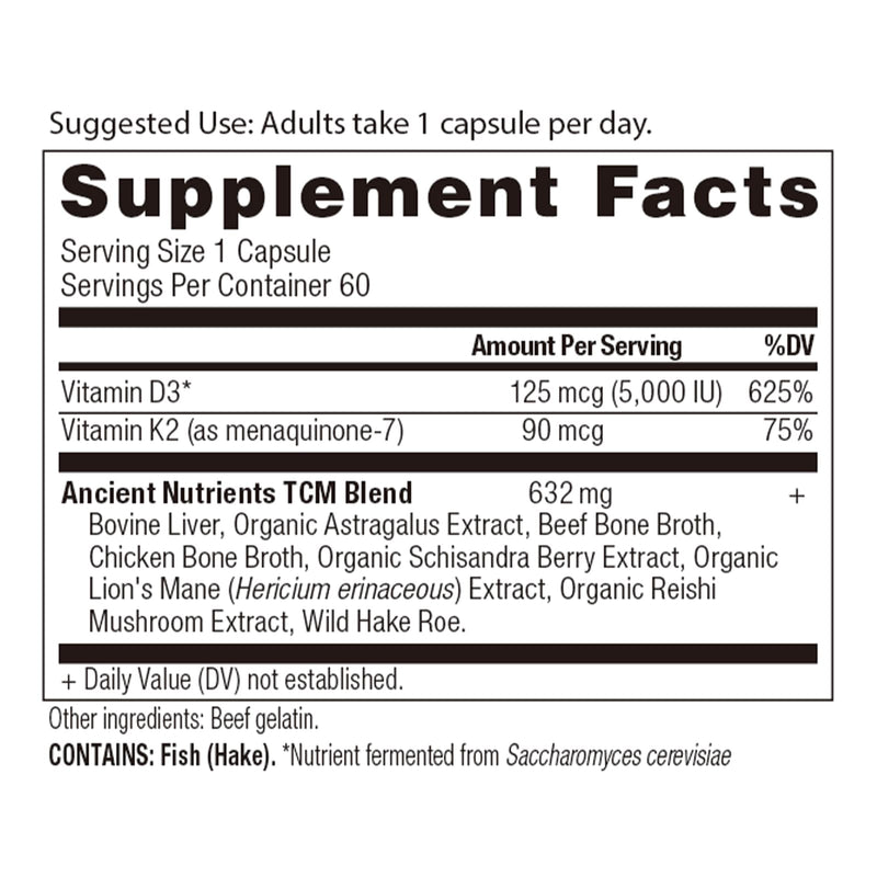 Ancient Nutrition, Ancient Nutrients, Capsules, Vitamin D, 60ct - DailyVita
