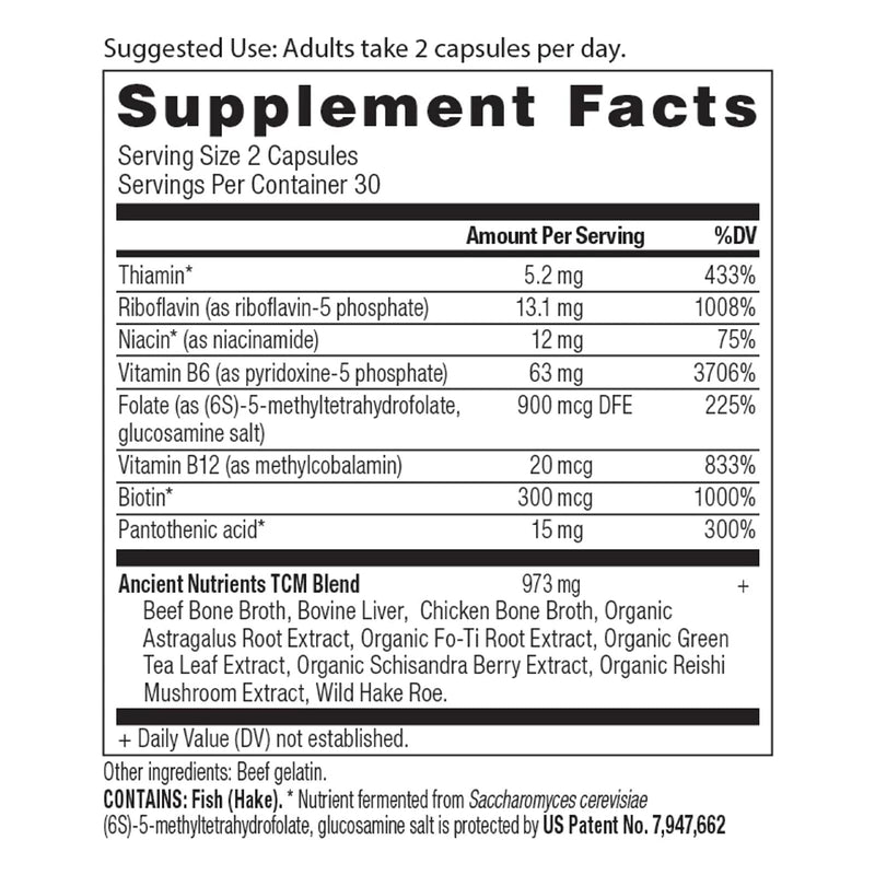 Ancient Nutrition, Ancient Nutrients, Capsules, B-Complex, 60ct - DailyVita