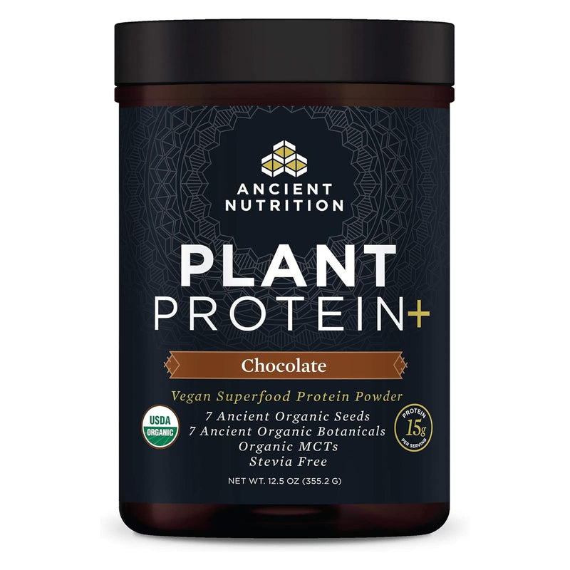 Ancient Nutrition, Organic Plant Protein, Powder, Chocolate, 12 Servings, 12.5 oz (355.2 g) - DailyVita