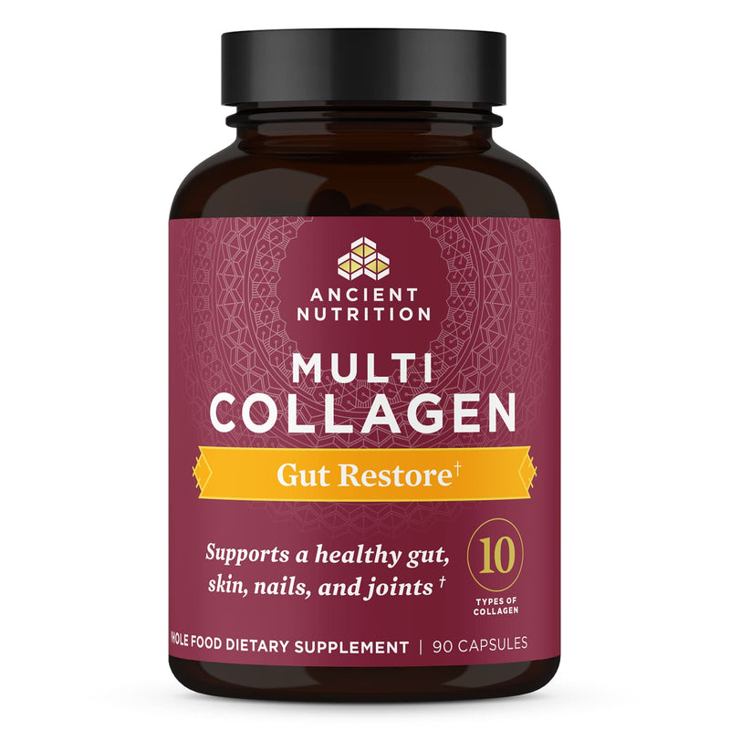 Ancient Nutrition, Multi Collagen, Capsules, Gut Restore, 90ct - DailyVita