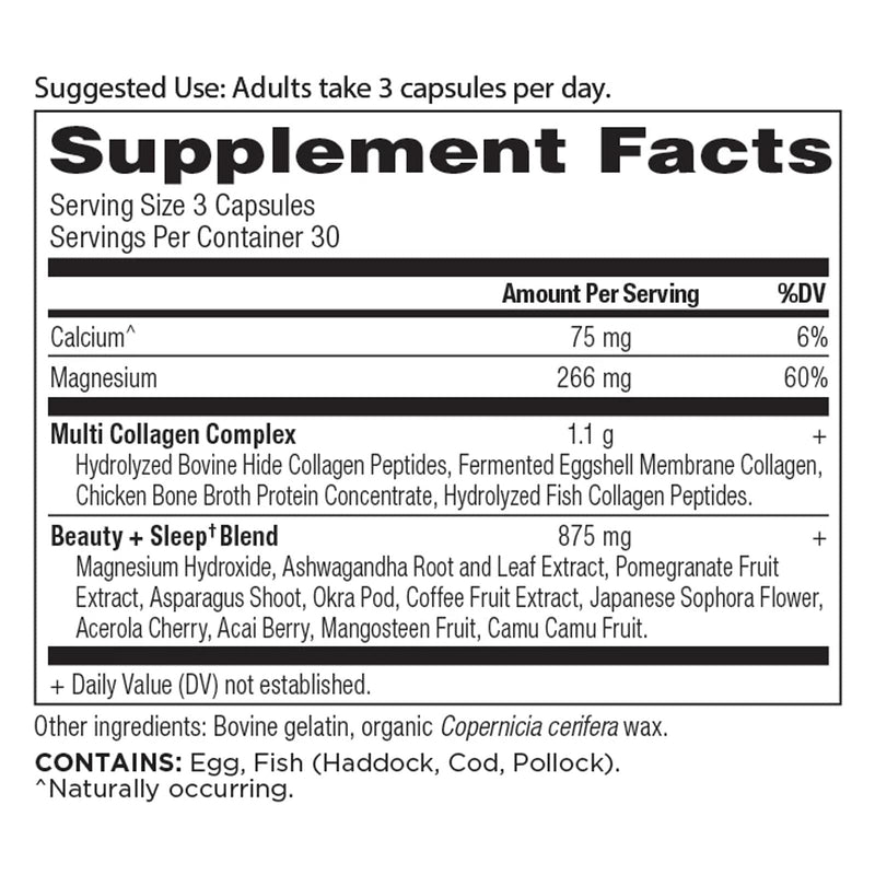 Ancient Nutrition, Multi Collagen, Capsules, Beauty + Sleep Support, 90ct - DailyVita