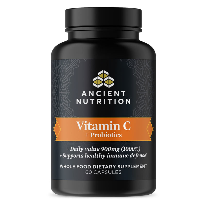 Ancient Nutrition, Ancient Nutrients, Capsules, Vitamin C + Probiotics, 60ct - DailyVita