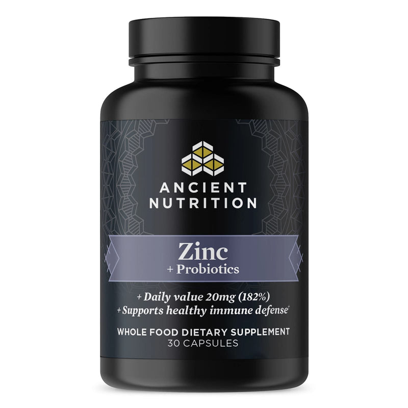 Ancient Nutrition, Ancient Nutrients, Capsules, Zinc + Probiotics, 30ct - DailyVita